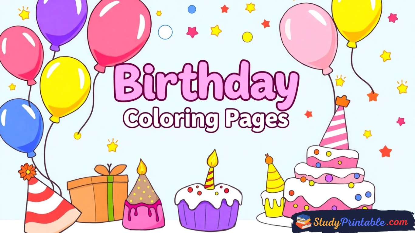 21 Free Printable Birthday Coloring Pages PDF -Download, Print & Color