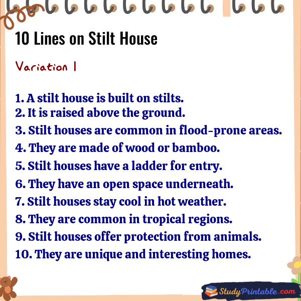 10 Lines on Stilt House Variation 1