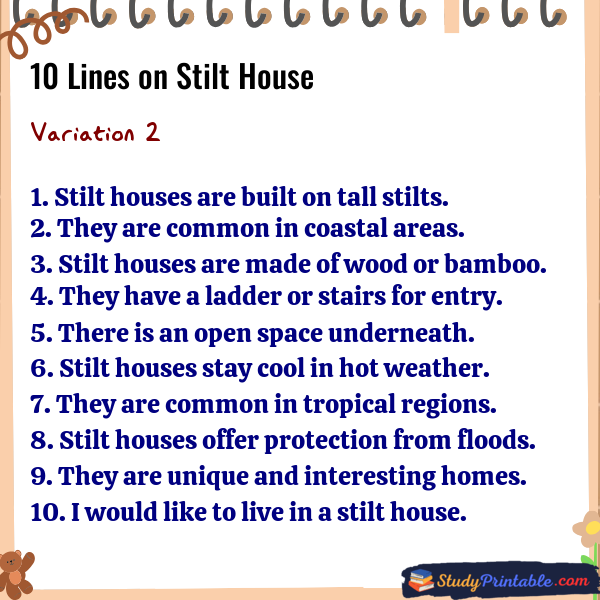 10 Lines on Stilt House Variation 2