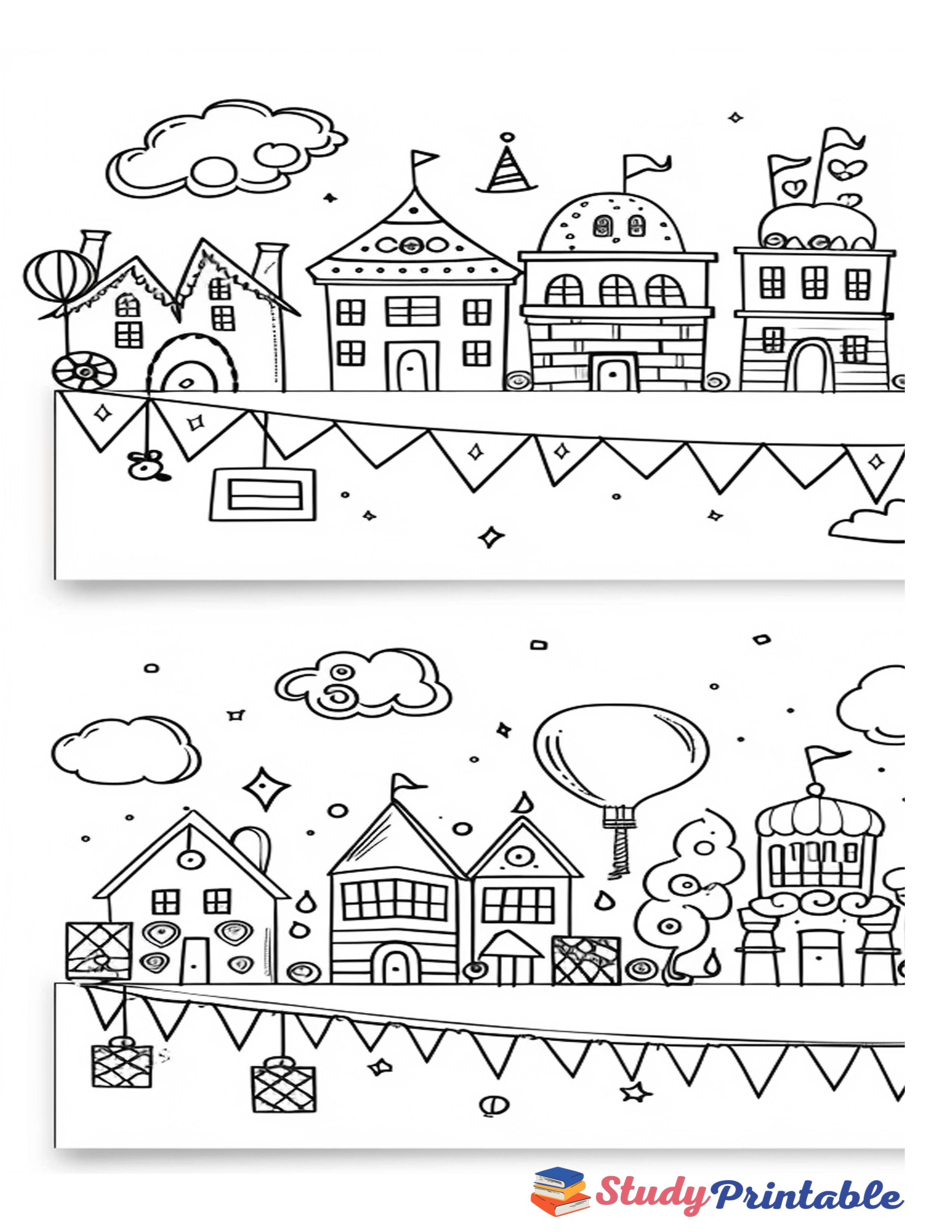 Free Printable Birthday Party Banner Coloring Page