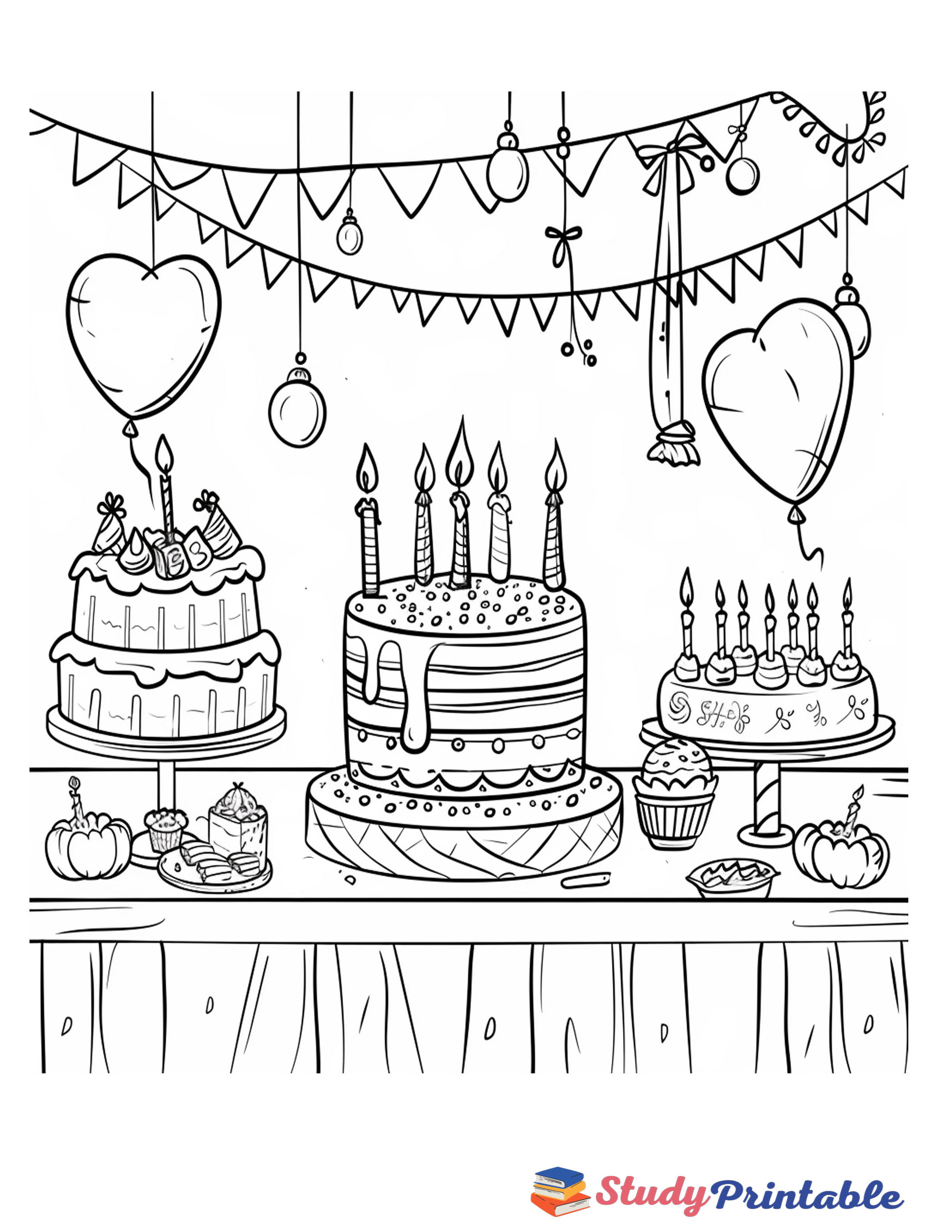 Free Printable Party Fiesta Birthday Banner Coloring Page