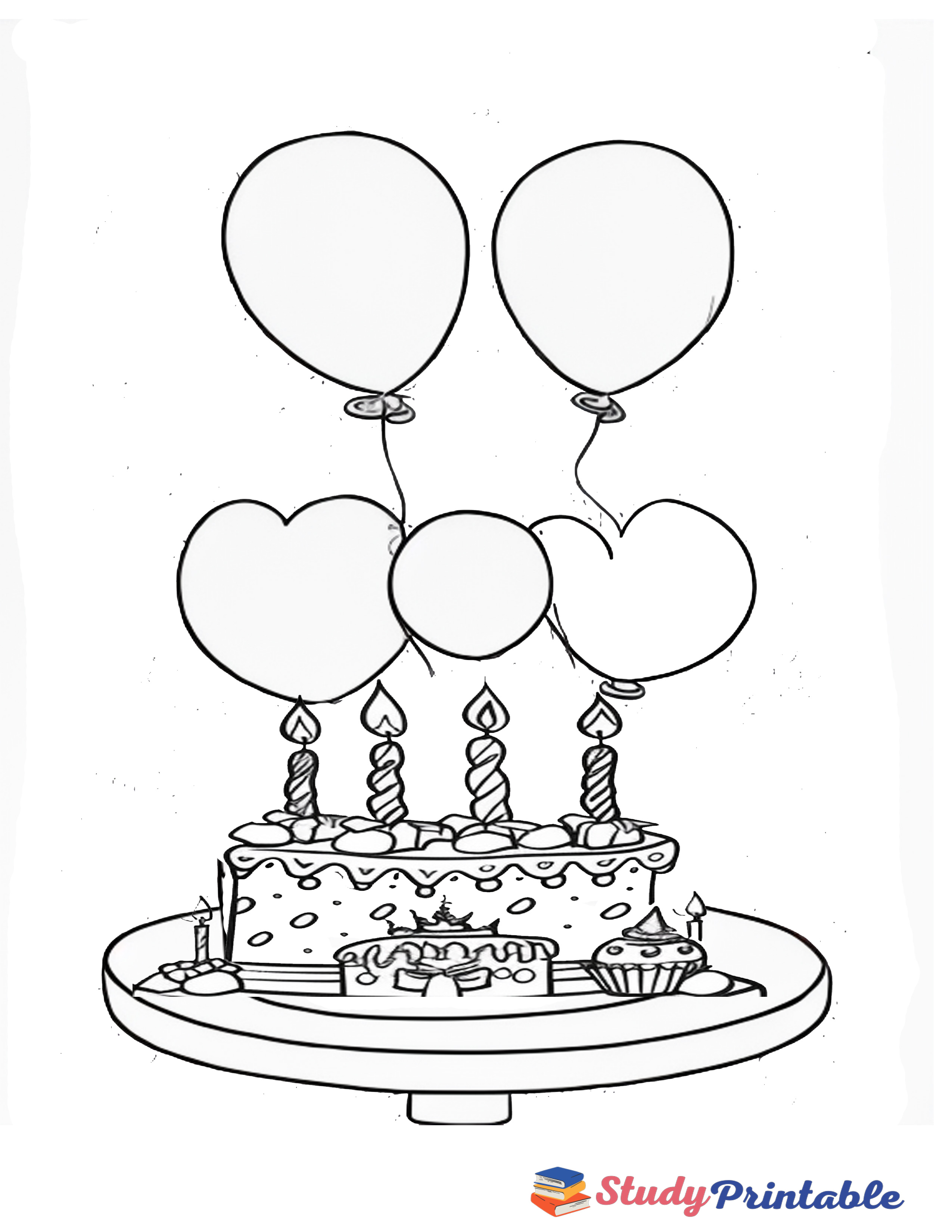 Free Printable Balloon Blast Birthday Banner Coloring Page