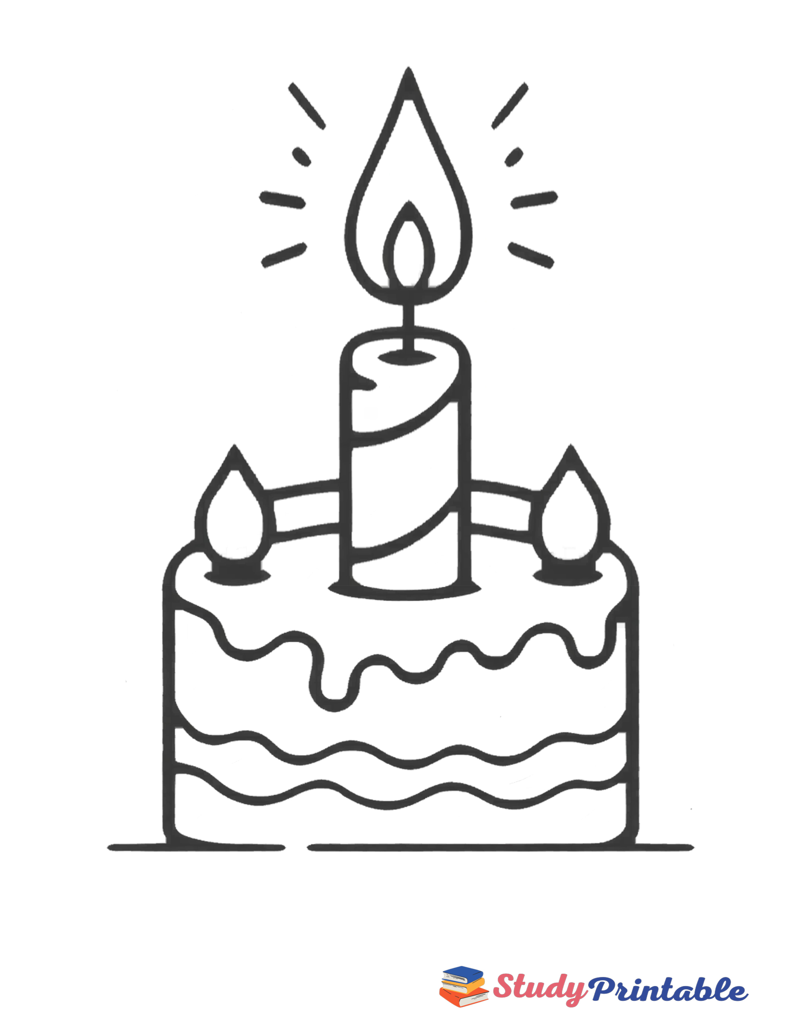 Celestial Shine Birthday Candle Coloring Page