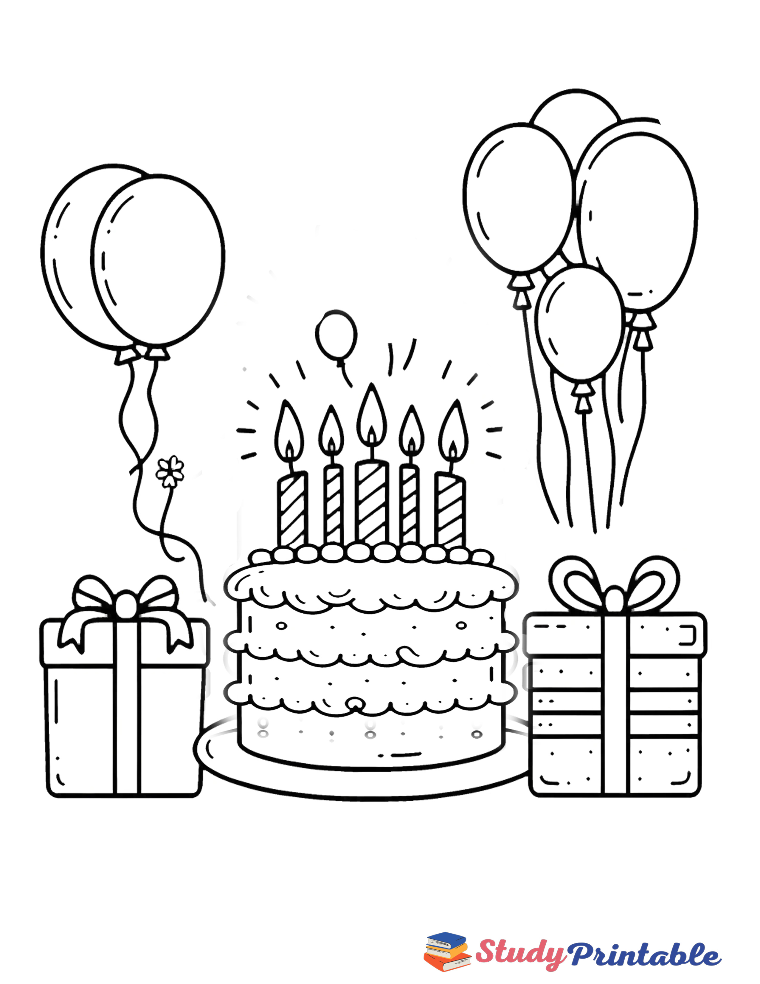 Radiant Blessing Birthday Candle Coloring Page