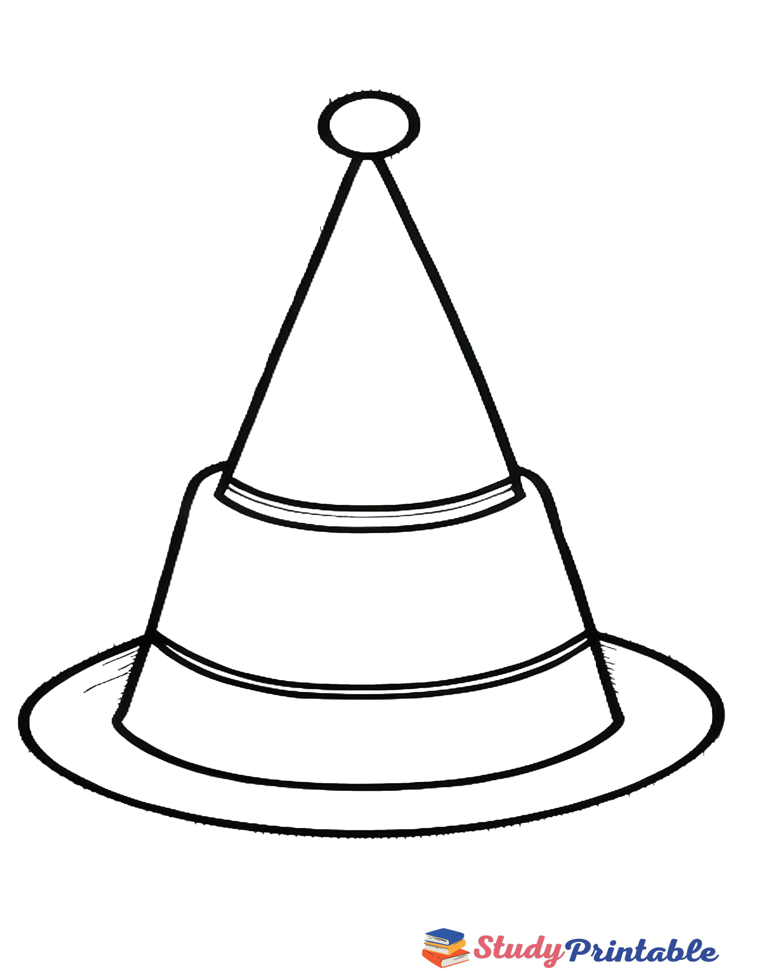 Classic Party Birthday Hat Coloring Page