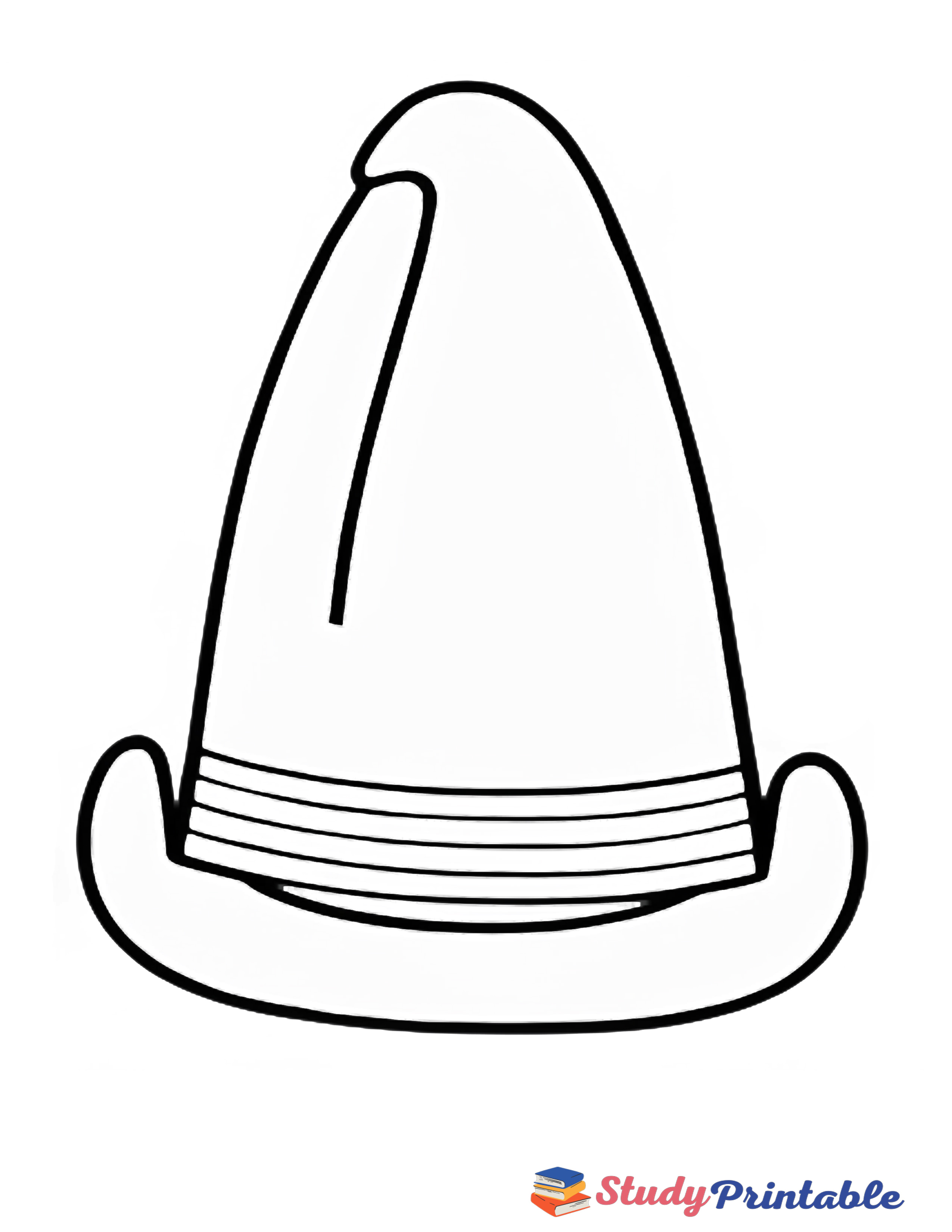 Magical Stars Birthday Hat Coloring Page