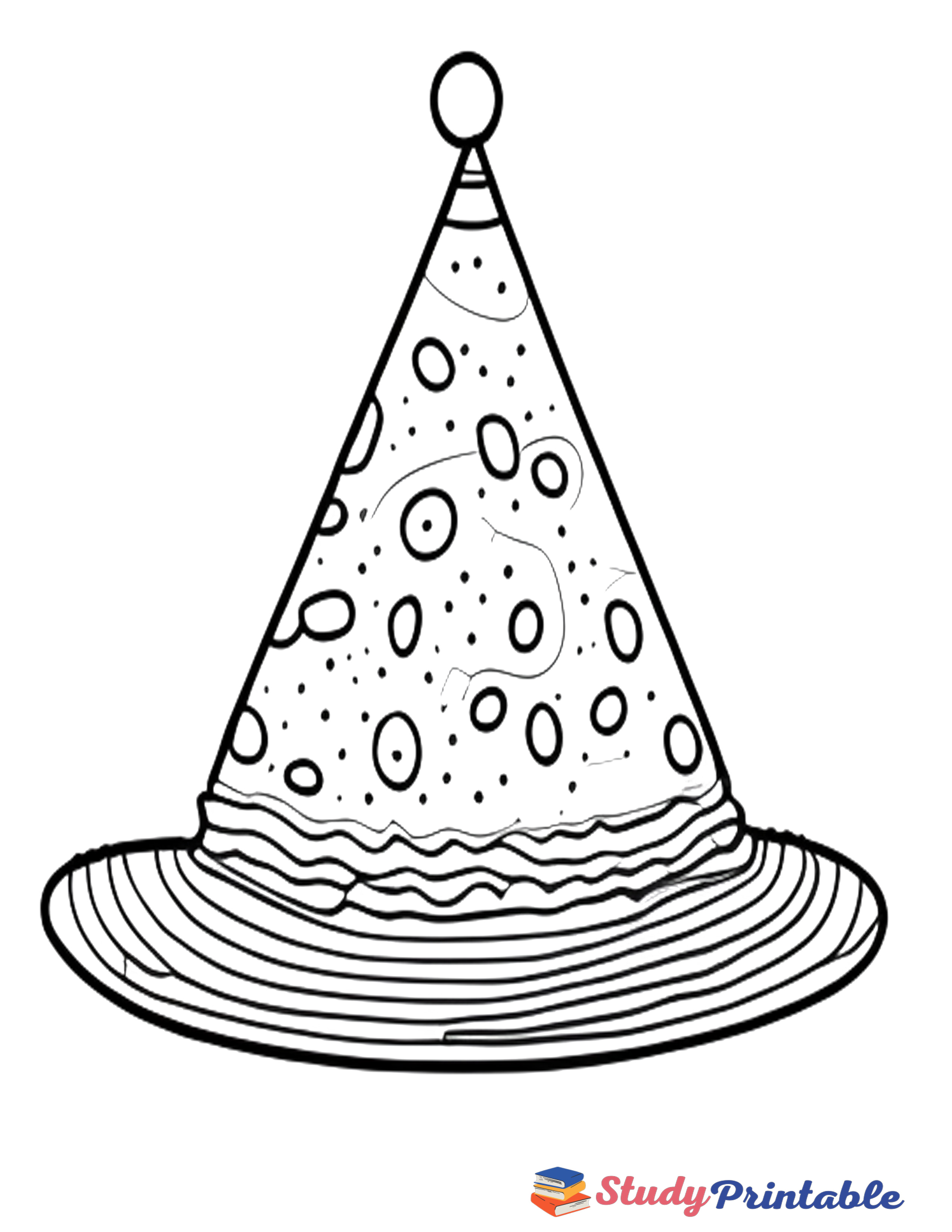 Surprise Birthday Hat Coloring Page