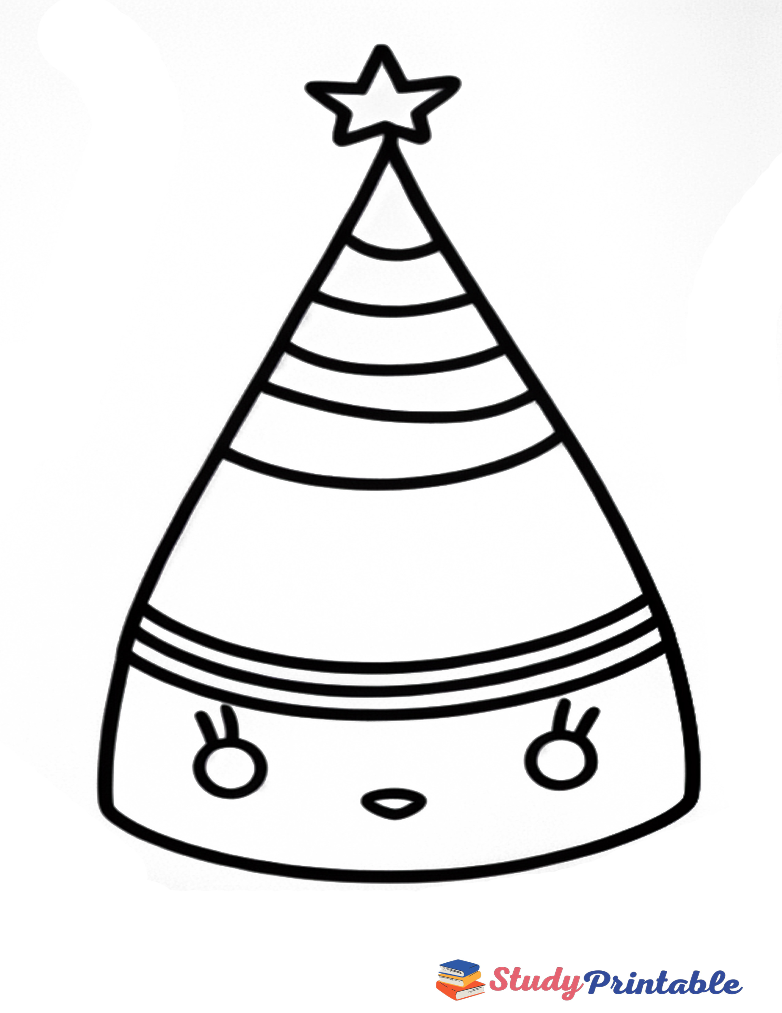 Sunny Smiles Birthday Hat Coloring Page